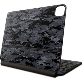 Skin Compatible with Apple Magic Keyboard for iPad Pro 13‑inch (M4) 2024 - Black Leather - Premium 3M Vinyl Protective Wrap Decal Cover - Easy to Apply | Crafted in The USA by MightySkins
