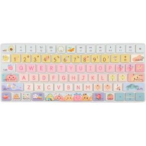 Keyboard Cover Skin for Apple Magic Keyboard 2 (MLA22LL/ A A1644), Silicone Skin Protector with Big Letter Design,Cute Fruits