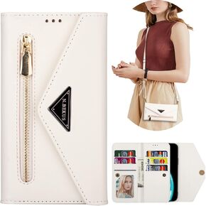 CCSamll Wallet Case for Samsung Galaxy A53 5G, Crossbody Neck Strap Lanyard Purse Handbag Shoulder Strap Cover with ID Card Holder Phone Case for Samsung Galaxy A53 5G XK Rose Gold