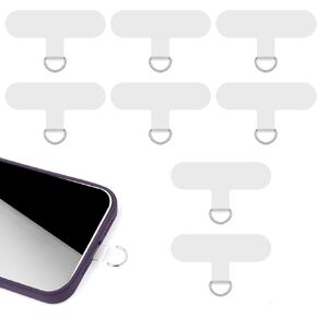8pcs Phone Tether Tab, Transparent Crossbody Phone Strap Tether Tab Multifuctional Phone Lanyard Patch Pad for Most Smartphones, Prevent Lose