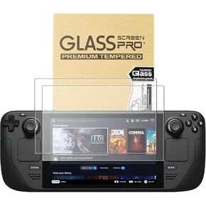Screen Protector for Steam Deck OLED 7.4-Inch (NEW 2023) - 9H Tempered Glass Film, Anti-Scratch HD Clear, Cowhide box professional packaging，2-Pack