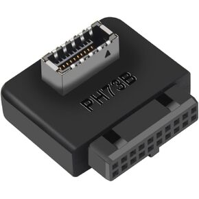 USB 3.2 Gen 1 to USB 3.2 Gen 2 Header Adapter, USB 3.1 Type-E Key-A to USB 3.0 20 Pin Header Converter for Type C Motherboard (Reverse Type), Black