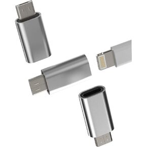 Lightning Female to Micro USB Male Charging Adapter(3pack)for Galaxy S7 Active S6 Edge Nexus 5 LG Android Charger Power Converter for Iphone 7 8 Plus X 12 Pro Port Cable Charge Cord Data Sync