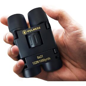 Binoculars for Adults | Compact Small Mini Travel Binocular for Bird Watching High Powered Electronics Cruise Ship Essentials Norwegian Alaska Must Haves Hiking Camping Gear by VULNESS (Black, 8X21)