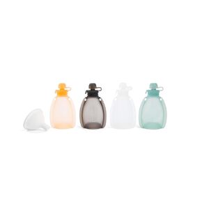 Silicone Baby Food Pouch | 4 Pack + Funnel | Reusable Pouches for Toddlers & Kids | Leakproof Silicone Pouches, BPA-Free, Dishwasher Safe, 4 oz Capacity