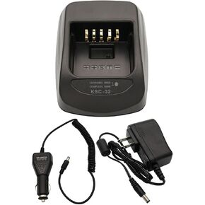 KSC-32 Rapid Charger DC 12V/24V Car Charger Compatible with Kenwood TH-D72A TK-2180 TK-3180 TK-5210 TK-5310 NX-5200 NX-5300 NX-5400 NX200 NX300 NX-410 NX-411 KNB-31 KNB-32 KNB-47 Battery Charging