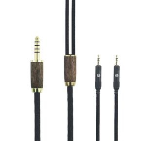 NewFantasia Replacement Audio Cable 4.4mm Balanced Cable Compatible with Audio-Technica ATH-R70x Professional Headphone 6N OCC Copper Silver Plated Cord Walnut Wood Shell