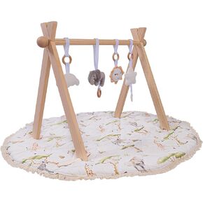 Wooden Baby Play Gym with mat