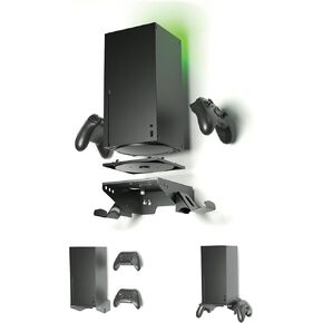 ADZ Series X Wall Mount for Xbox Series X Console, Multifunction Wall Mount Stand includes Strong Metal Base and Xbox Controller Holder Mounts