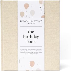 Birthday Memory Book (80 Pages) – Birthday Guest Book w/Gold Foil Linen Cover – Easy Flat Lay Spine Birthday Scrapbook –Ideal Birthday Keepsake Gifts