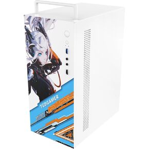Micro ATX PC Case with 1x 80mm PC Case Fan, Support MATX, Mini-ITX, Micro ATX case Slim with Handle/ USB3.0x1, USB2.0X1, I/O Port, White in Kuwait
