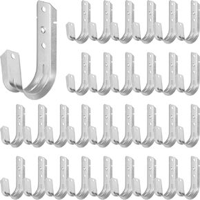 Blulu 30 Pcs 2" Cable Support J Hooks Heavy Duty Galvanized Steel J Hook Hangers Wire Management Cable Hooks for Attaching to Vertical Surfaces Wall Mounting, Silver