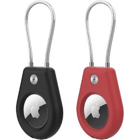 Airtag Holder with Wire Cable,Durable,Anti-Scratch,Secure Air Tag Cases Key Chain for Apple Air Tags,Protective AirTag Accessory for Keys, Pets, Luggage, Backpacks