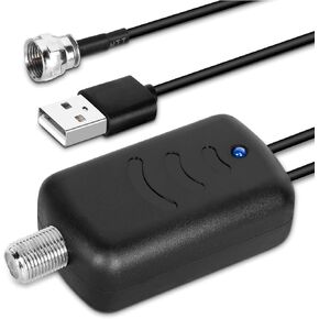 Indoor TV Antenna Amplifier Low Noise Antenna Signal Booster for HD TV Indoor Antenna Clears Up Pixelated Low-Strength Channels HD TV Digital VHF UHF with USB Power Adapter