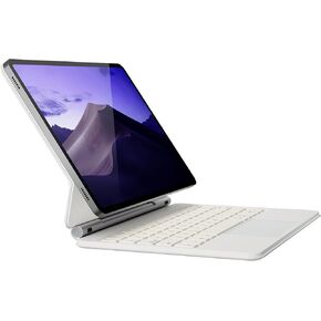 doqo for Samsung Galaxy Tab S9/S8/S7 Keyboard case 11 inch, Magnetic Case with Keyboard with Touchpad Wireless Backlit Floating Cantilever Stand, Slim Protective Cover Folio off wihite