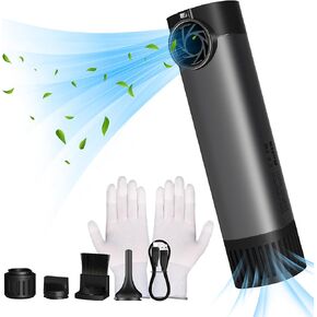 VSGO Electric Compressed Air Duster, Portable Cordless Handheld Air Blower with Led Light,10000mah Quick-Fill Inflator with 3nozzles Compatible for Gaps, Computer, Keyboard