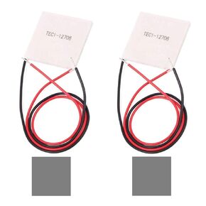 2 Pcs TEC1-12706 12V 6A 60W Thermoelectric Cooler Cooling Peltier Plate Module 40 x 40 mm Semiconductor Refrigeration with 2Pcs Thermal Conductive Pad