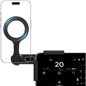 Magnetic Phone Mount for Tesla Monitor - Model 3/Y X/S (2022) - Strong Magnetic Hold - Tesla Phone Holder MagSafe Compatible - Black