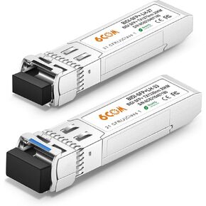 a Pair of 10G SFP+ Bidi Transceiver, 10GBase-BIDI 1270nm/1330nm SMF, up to 40km, Compatible with Cisco, Ubiquiti, D-Link, Supermicro, Netgear and Other Open Switches