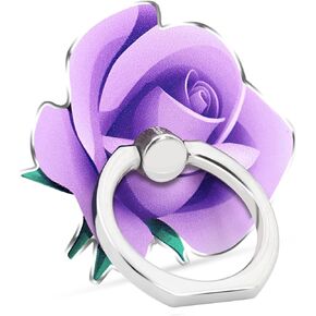 Flower Cell Phone Ring Holder for Women Grils, Rose Phone Grips Stand for Smartphone Tablet (MTPG-PU)