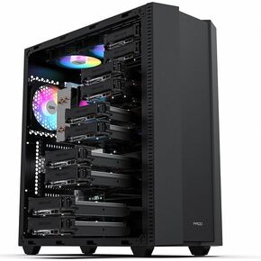 حافظة BD-1 Airflow ATX Mid-Tower، حافظة خادم محرك الأقراص الصلبة المتعددة، تدعم اللوحة الأم ATX/ITX/M-ATX، 3 SSD Positon، مع 10 أقواس HDD - أسود مع 120 مم * 2 مراوح RGB in Kuwait