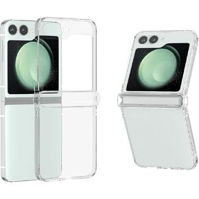 for Samsung Galaxy Z Flip 6 Case with Crystal Clear Bumper Hing Protection and Lens Protector, Full Body Shockproof Thin Transparent Lightweight Hard TPC Cover.