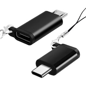 BORLTER CLAMP USB C/Micro to USB Micro/C Adapters (2 Pack), Type-C/Micro Male to Micro/C USB Female Adapter for Laptop, Samsung Galaxy, PC, Google and More