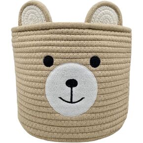 سلة الدب للحضانة، سلة استحمام الطفل، سلال الأطفال للتخزين، سلة ألعاب الأطفال وسلة الغسيل، سلة تخزين للأطفال سلة نباتية هدية زاوية داخلية 10 بوصة عمق × 8 بوصة ارتفاع (كاكي فاتح) in Kuwait