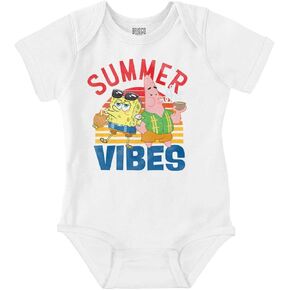 Brisco Brands SpongeBob and Patrick Summer Vibes Baby Romper Boys or Girls