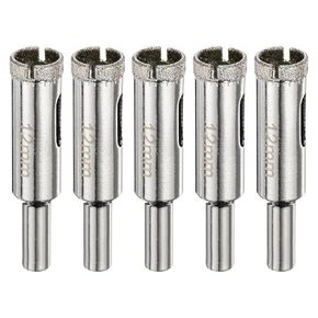 HARFINGTON 5pcs Diamond Drill Bit Hole Saw 7/16"(11mm) Tile Core Cutting Drilling Tool for Glass Ceramic Marble Porcelain Tile Quartz Gemstone Aquariums