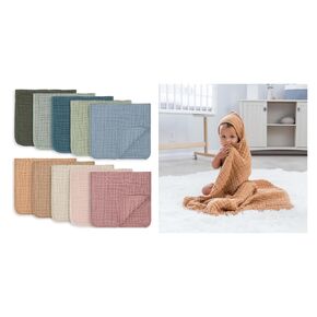 Comfy Cubs Muslin Burp Cloths and Baby Hooded 9 Layer Muslin Cotton Towel for Kids Bundled