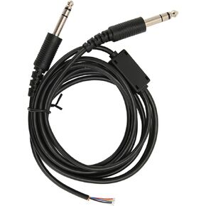 Aviation Headset Replacement Cable, 1/4inch Speaker Plug Aviation Plane Headset Cable Dual GA Plug DIY Durable Stable Signal for Aviation Headset