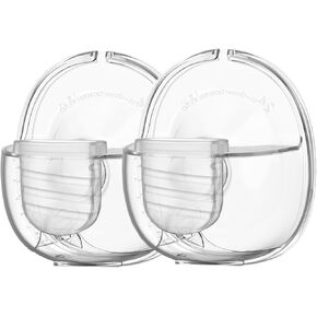 2 Sets Wearable Breast Pump Parts Milk Collector Cup S32 Flange 24mm Compatible with NCVI NICEGREEN Nuliie Zooawa Breast Pump Replacement Accessories, Extra Duckbill Valve&Diaphragm