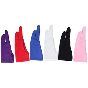 6Pcs 6 Colors 2 Size Artist Glove Drawing Tablets Gloves Graphic Tablet Left Right Hand for Pen Pencil Sketching Painting