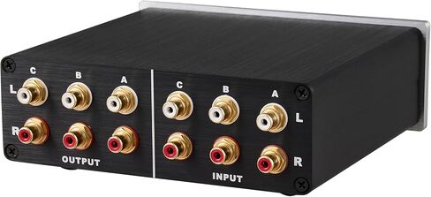 3 to 3 RCA Audio Source Signal Switch Box Manual Passive Audio Splitter 3 in 3 Out L/R Channel Stereo Lossless Selector Silver Plated Shielded Cable (RCA 0303) in Saudi Arabia