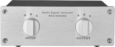 3 to 3 RCA Audio Source Signal Switch Box Manual Passive Audio Splitter 3 in 3 Out L/R Channel Stereo Lossless Selector Silver Plated Shielded Cable (RCA 0303) in Saudi Arabia