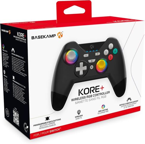 BASEKAMP Kore+ Wireless RGB Controller for Nintendo Switch - Programmable Back Buttons - Motion - Rumble - RGB Sticks (Retro Black) in Saudi Arabia