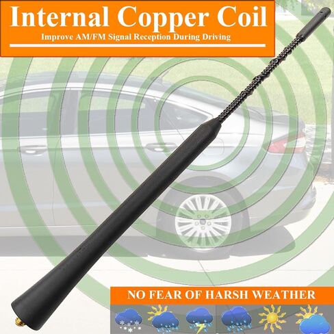 9 Inch Antenna for Ford Focus (2007-2019), Ford Focus Antenna, Flexible Rubber Antenna Replacement Mast for Ford Focus 2007 2008 2009 2010 2011 2012 2013 2014 2015 2016 2017 2018 2019, Black in Saudi Arabia