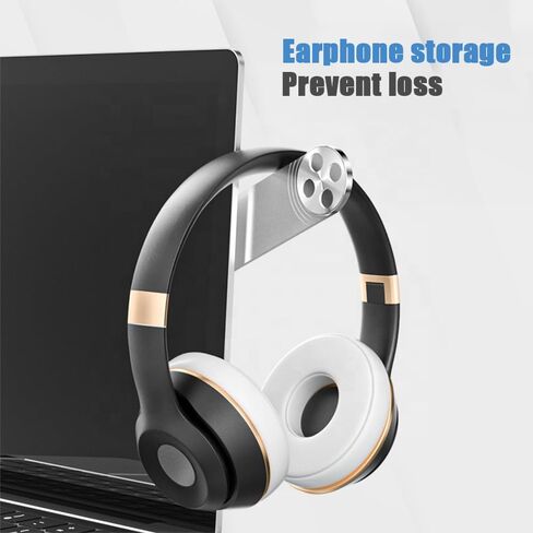 2PCS Versatile Magnetic Laptop Phone Mount Secure Phone Holder for Side-mounted mobile phone holder for laptop or desktop monitor, Slim Portable Computer Expansion Bracket, Silver in Saudi Arabia