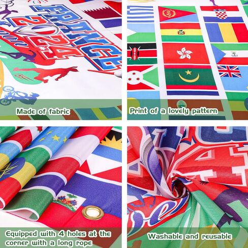 HOWAF International Flag Welcome Banner,2024 World Flags International Welcome Decorations Country Flags Backdrop Banner for International Sports Events Party Favors Club Photo Booth Props,71x 43 Inch in Saudi Arabia
