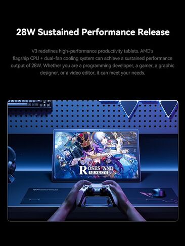 كمبيوتر لوحي MINISFORUM V3 مع لوحة مفاتيح، AMD Ryzen 7 8840U (حتى 5.1 جيجا هرتز) 14 بوصة 3 في 1 كمبيوتر لوحي، ذاكرة وصول عشوائي 32 جيجابايت + 1 تيرابايت SSD، 2.5K@165 هرتز، منفذ 2xUSB4، كاميرا 5 ميجابكسل/Wi-Fi 6E/دعم بلوتوث in Kuwait