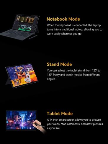 كمبيوتر لوحي MINISFORUM V3 مع لوحة مفاتيح، AMD Ryzen 7 8840U (حتى 5.1 جيجا هرتز) 14 بوصة 3 في 1 كمبيوتر لوحي، ذاكرة وصول عشوائي 32 جيجابايت + 1 تيرابايت SSD، 2.5K@165 هرتز، منفذ 2xUSB4، كاميرا 5 ميجابكسل/Wi-Fi 6E/دعم بلوتوث in Kuwait