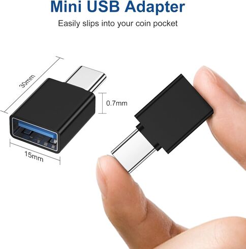 محول USB C إلى USB، 2 حزمة 10 مم طرف ممتد USB نوع C ذكر إلى USB A أنثى OTG محول لجهاز MacBook iPad Pro Air iPhone 15 Plus Samsung Tab S9 S23 S22 Blackview الهواتف القوية والمزيد من الأجهزة من النوع C in Kuwait