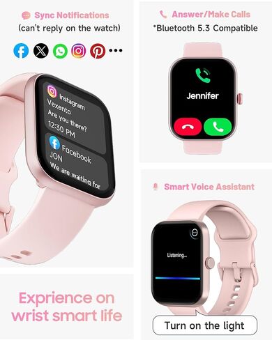 Smart Watch for Women, Alexa Built-in, Answer/Make Calls, 1.91" HD Screen Fitness Watch, IP68 Waterproof, 100 Sports, Heart Rate Monitor, Sleep Tracker, Smartwatch Compatible Android iOS, Beige in Saudi Arabia
