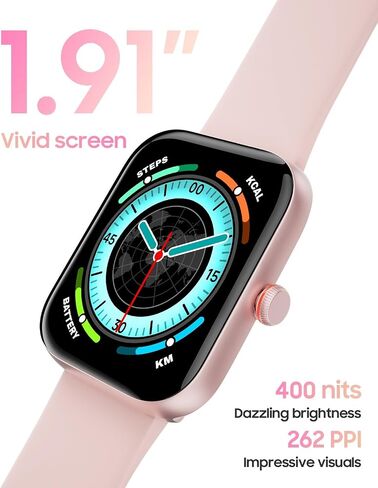 Smart Watch for Women, Alexa Built-in, Answer/Make Calls, 1.91" HD Screen Fitness Watch, IP68 Waterproof, 100 Sports, Heart Rate Monitor, Sleep Tracker, Smartwatch Compatible Android iOS, Beige in Saudi Arabia