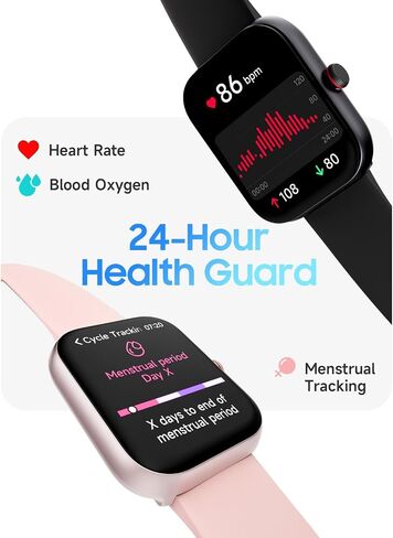 1.91" Smart Watch for Women with ALEXA, Fitness Watch for Android iOS Phone | Call Function, Message Notifications, Pedometer, IP68 Waterproof, Heart Rate, Sleep Monitor, 100 Sport Modes, 100 Watch Faces in Kuwait