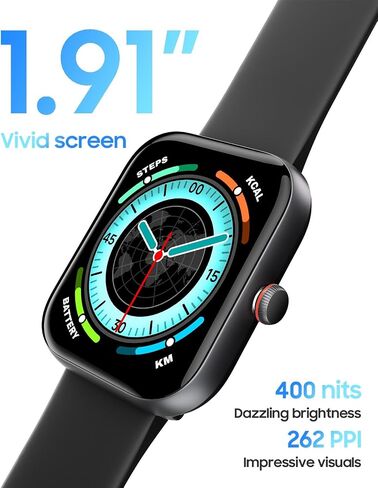 1.91" Smart Watch for Women with ALEXA, Fitness Watch for Android iOS Phone | Call Function, Message Notifications, Pedometer, IP68 Waterproof, Heart Rate, Sleep Monitor, 100 Sport Modes, 100 Watch Faces in Kuwait