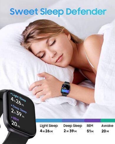1.91" Smart Watch for Women with ALEXA, Fitness Watch for Android iOS Phone | Call Function, Message Notifications, Pedometer, IP68 Waterproof, Heart Rate, Sleep Monitor, 100 Sport Modes, 100 Watch Faces in Kuwait