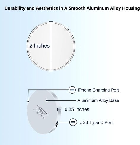 Ruxely Magnetic Induction Wireless Charger,Portable Qi Fast Travel Charger Pad for Apple MagSafe Devices and iPhone 12 13 14 15 Pro Max Mini SE XR XS X,Samsung Galaxy S24 S23 S22 S21 S20 Plus Ultra,16 in Saudi Arabia