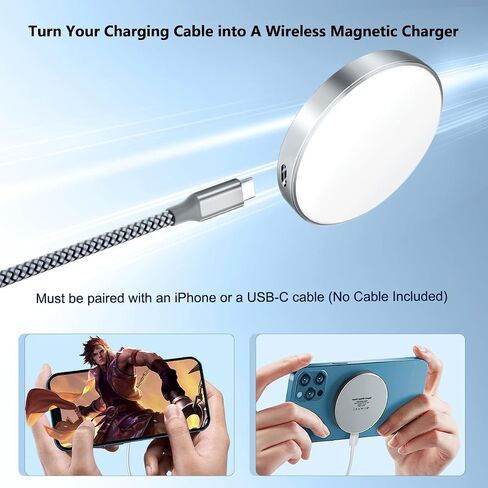 Ruxely Magnetic Induction Wireless Charger,Portable Qi Fast Travel Charger Pad for Apple MagSafe Devices and iPhone 12 13 14 15 Pro Max Mini SE XR XS X,Samsung Galaxy S24 S23 S22 S21 S20 Plus Ultra,16 in Saudi Arabia